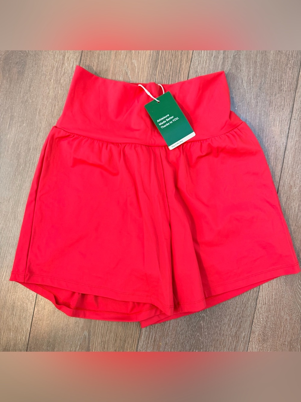 🍒 Halara Cherry Red Athletic Skort Shorts Built-In Liner Size Small Tall NWT
